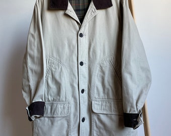 Lands End Vintage Flannel Lined Coat Size XL