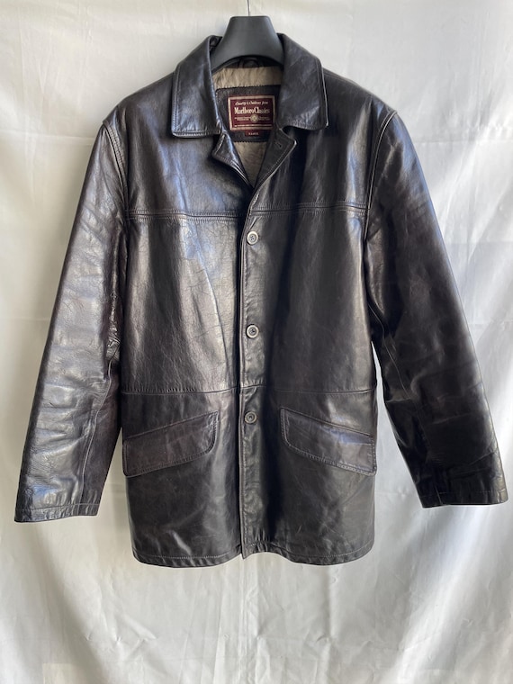 Marlboro Classics Vintage Leather Cow Skin Dark Brown Coat - Etsy