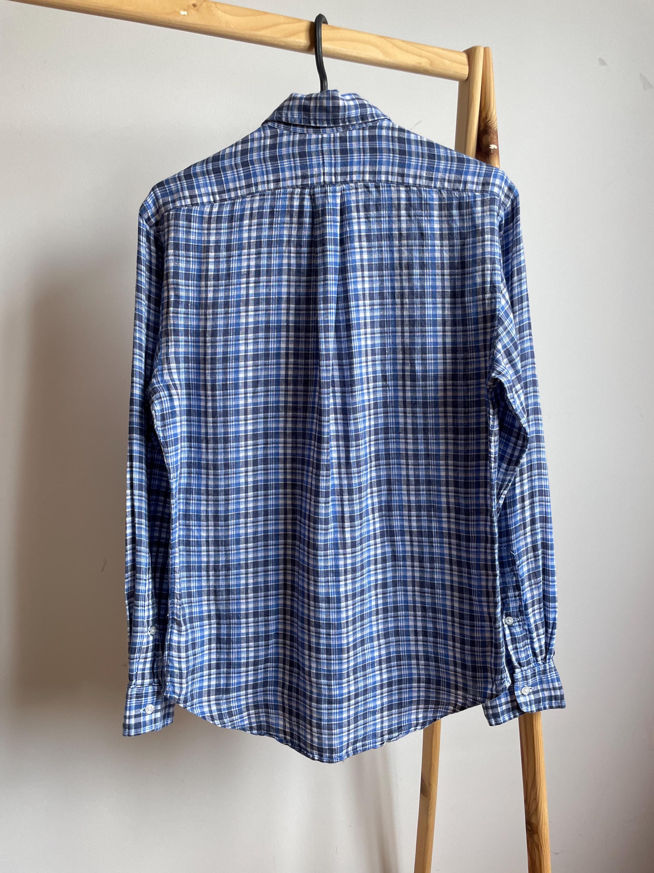 Polo Ralph Lauren Check Slim Fit Ocean Wash Linen Shirt Size S - Etsy