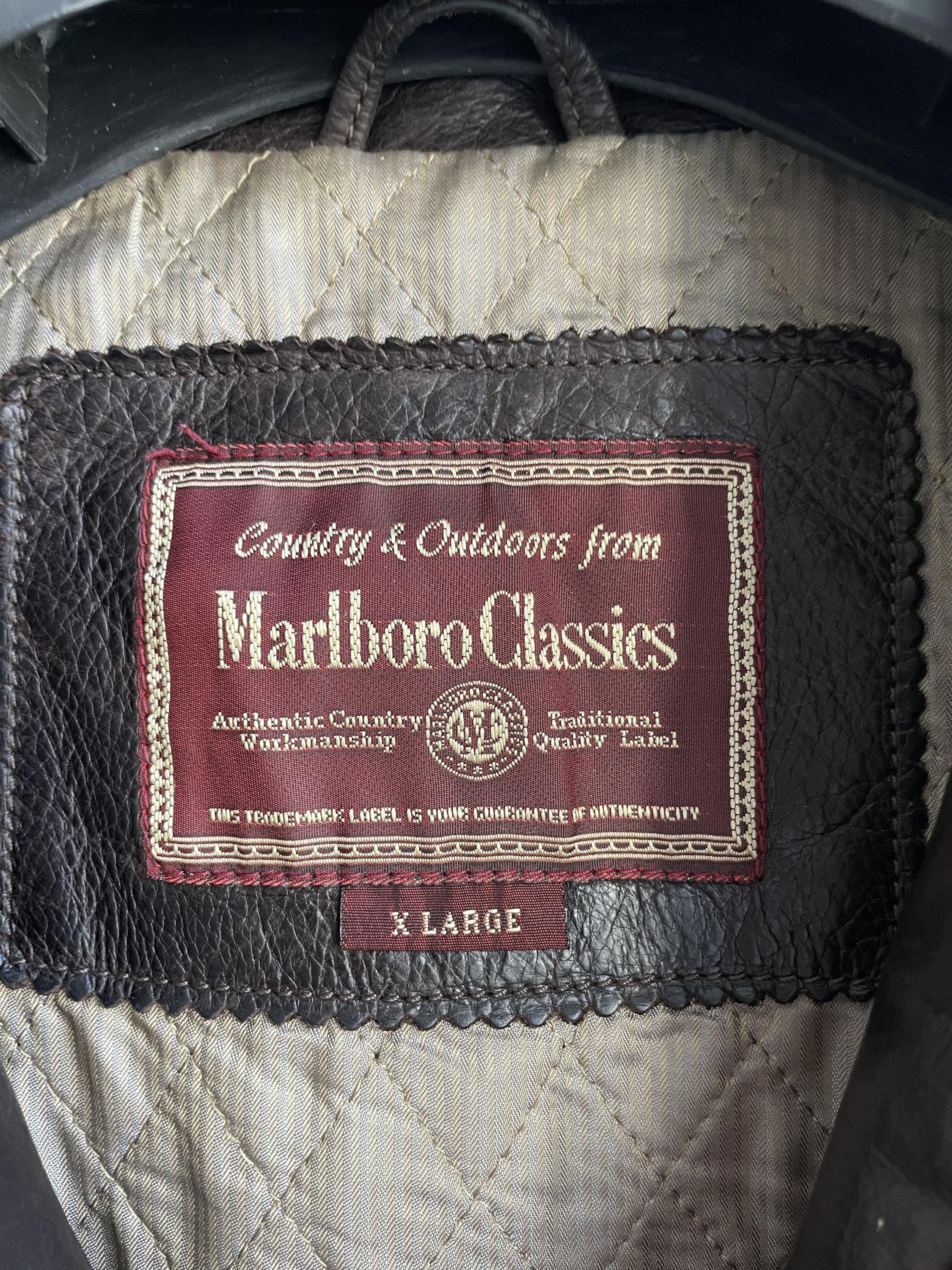 Marlboro Classics Vintage Leather Cow Skin Dark Brown Coat - Etsy