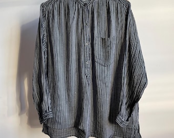 Isabel Marant Etoile Blusa estilo abuelo a rayas sin cuello Talla 36 EUR