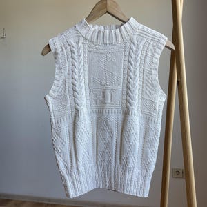 Polo Sport Ralph Lauren VTG Womens Cable Knit Sweater Vest Size M