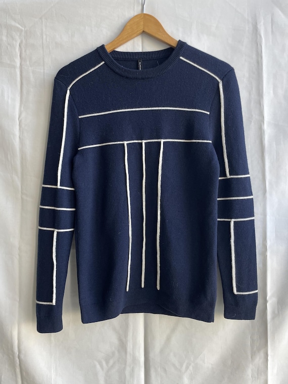 Neil Barrett, Black Barrett by Neil Barrett 3D Applique Crew Neck Sweater Size S