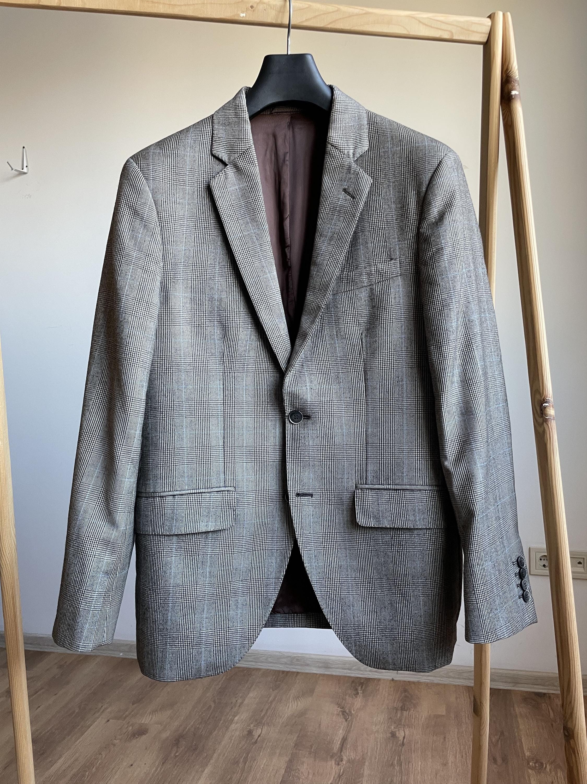 Hackett Mayfair Classic Pow Windowpane Wool Blazer Size UK/US 40R