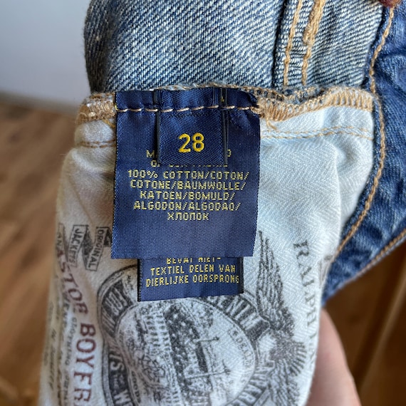 Polo Ralph Lauren Women Astor Boyfriend Sashiko Repair Denim Size