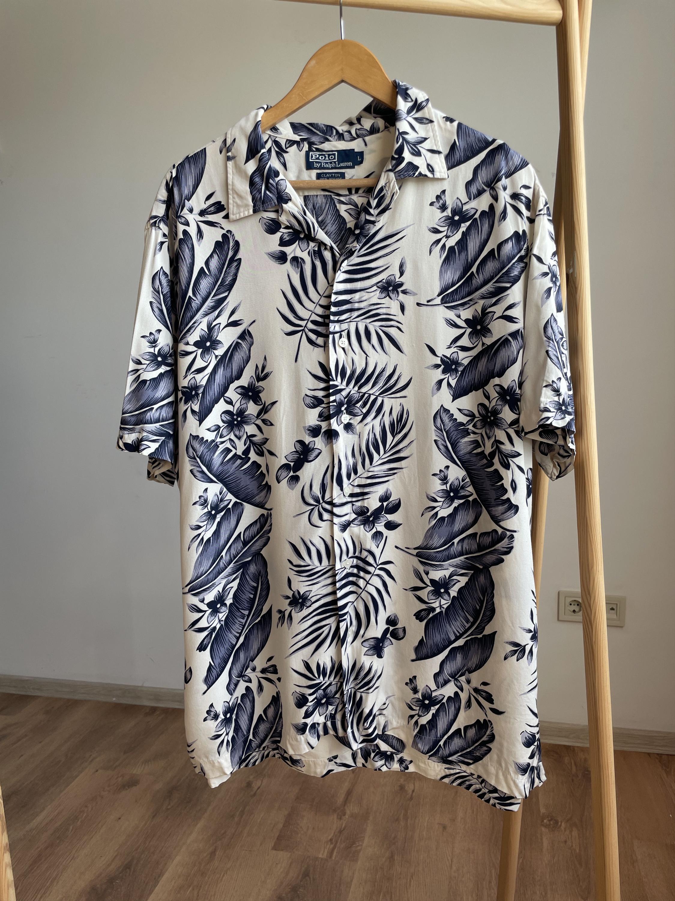 ジ*ム様 Polo Ralph Lauren CLAYTON レーヨン アロハシ Polo Ralph Lauren Clayton Camp Collar Viscose Hawaiian Shirt Size