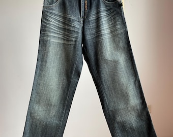 Pelle Pelle Vintage Y2K Baggy pierna ancha lavada denim tamaño 30x30