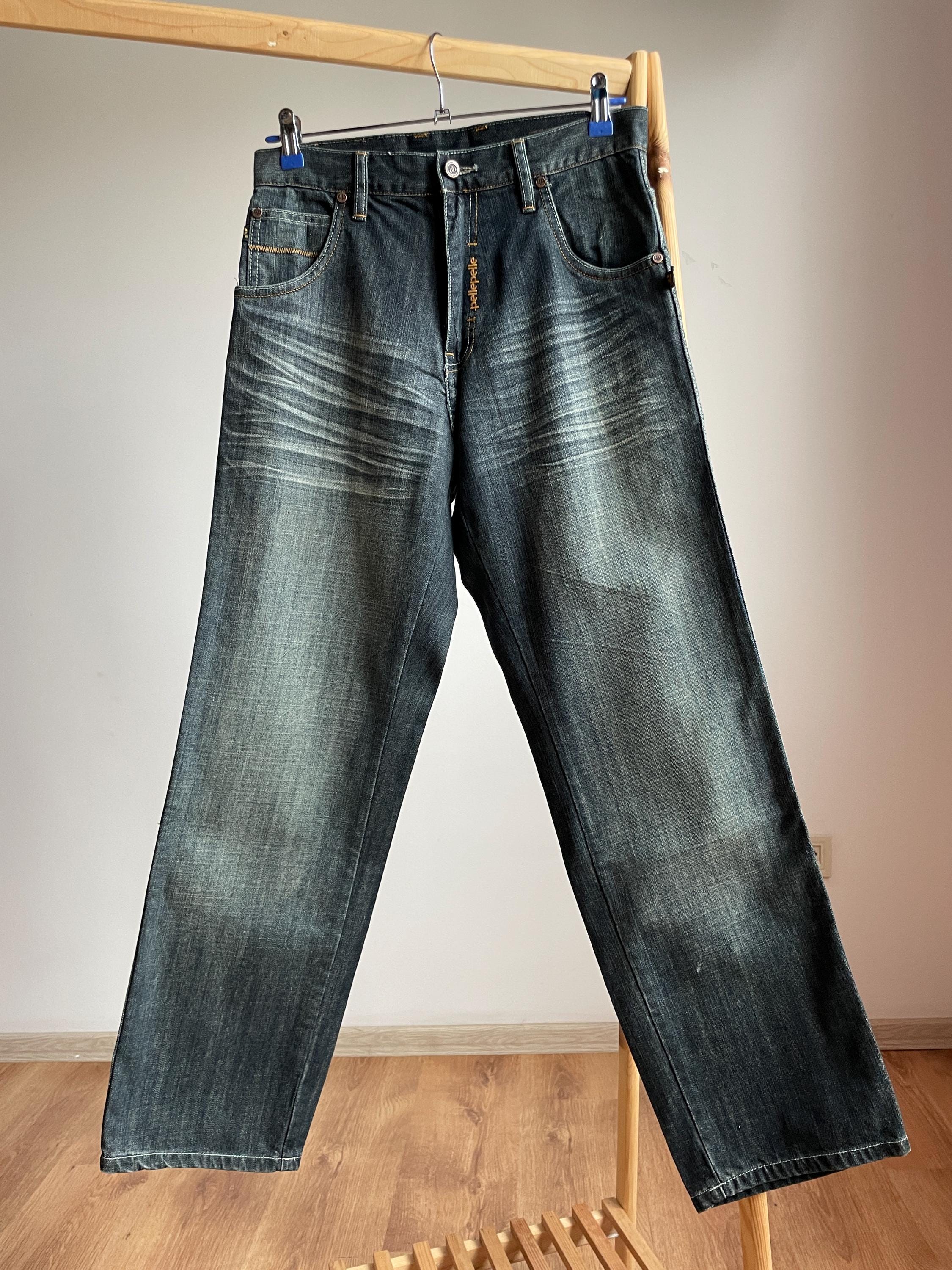 Pelle Pelle Vintage Y2K Baggy Wide Leg Washed Denim Size 30x30 - Etsy