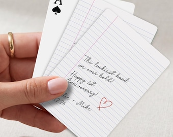 First Anniversary Gift Playing Cards Paper Anniversary Gift for Husband or Wife Personalized Deck of Cards 1st Wedding Anniversary Keepsake