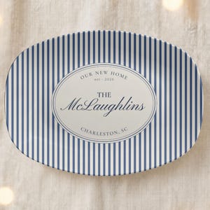 Personalized Housewarming Gift for Couple Custom Family Name Serving Platter Hostess Gift Unbreakable New Home Gift Kitchen Decor