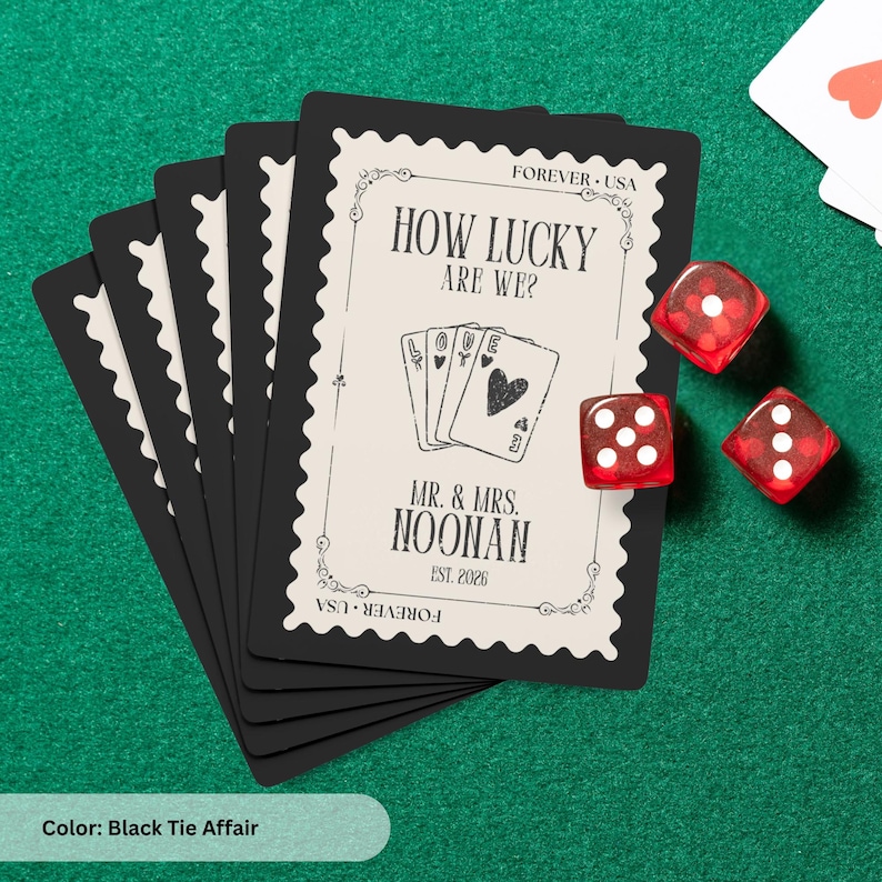 Premium Quality Cards Personalized Playing Deck Custom Design Collection Standard Size Cards Elegant Acrylic Box Complete Card Set Wedding Favor Option Anniversary Gift Idea Retirement Present Choice Family Event Keepsake Customized Names