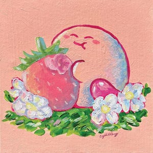 Kirby With Strawb Art Print/Original