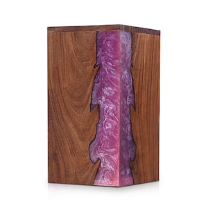 Cremation Urns for Human Ashes Adult | Rosewood Pink Resin Urn | Burial Urns for Cinerarium | Wooden Box Funeral Urns for Human Ashes.