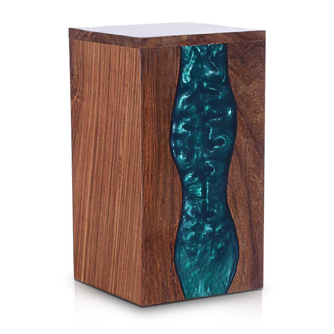 Resin & Wooden Cremation Urn For Human Ashes - Personalized Adult Funeral Urn Box, Small - View #8