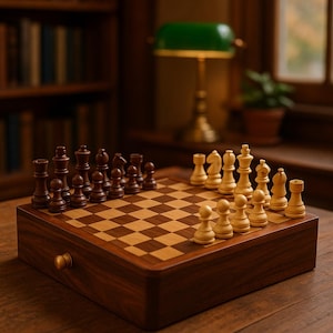 Wooden Chess, Handcrafted Rosewood and Beachwood Chess | Board Game Set | Perfect Gift For Gamers | Wooden Game | Chess for Gifting