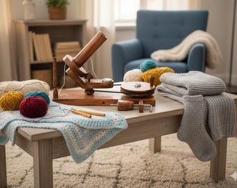 Beech Wood Yarn Winder: Large Natural Ball Winder for Knitting