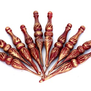 Rose Gold Wooden Crochet Hook Set | Handmade Craft Tools | Wooden Knitting Needles | Crochet Tools | Yarn Supplies | Ergonomic Crochet Hooks