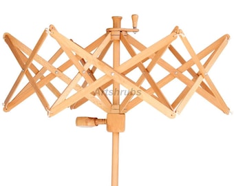 Handmade Beachwood Yarn Swift: Umbrella Style Yarn Winder