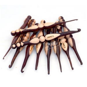 Rosewood And Beachwood Mix Crochet Hooks | Handmade Crochet Hook Set | Ergonomic Soft Grip Hooks | Perfect Gift For Knitters | Crochet Tools