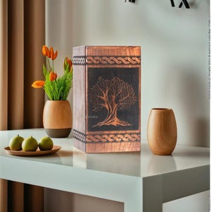 Handmade Rosewood Cremation Urn Box | Memorial Urn Box | Wooden Urn For Ashes | Keepsake Box | Tribute for Human Ashes | Wooden Custom Urn