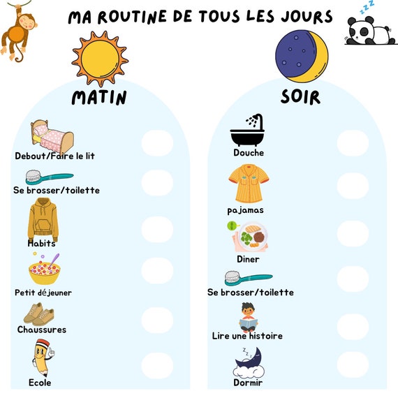 Tableau De Routine Quotidienne De La Famille