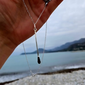Silver Pendant Match with the inscription Keep the Fire Inside You
