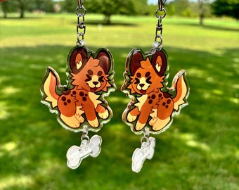 Hyena Acrylic Dangle Keychain