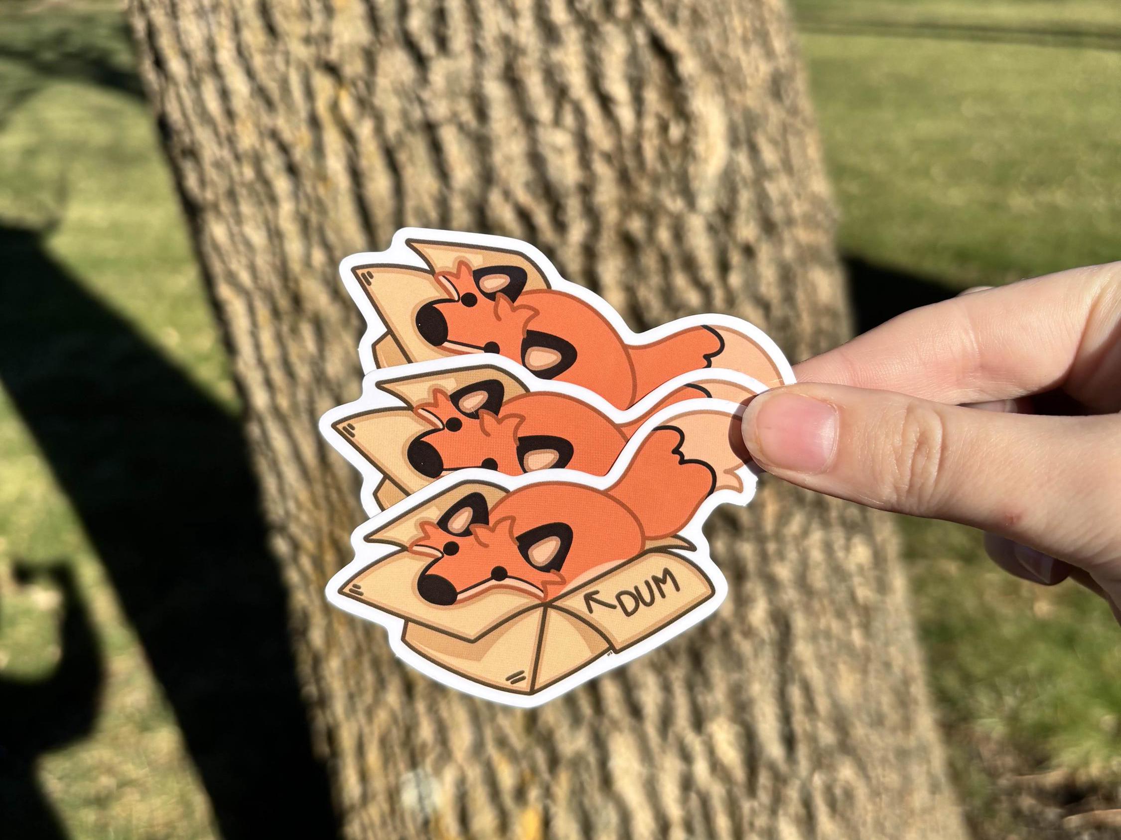 Fox in a Box Sticker - Etsy