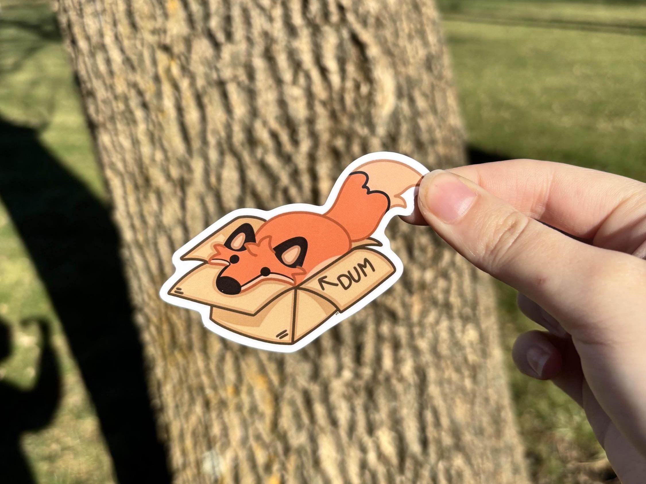 Fox in a Box Sticker - Etsy