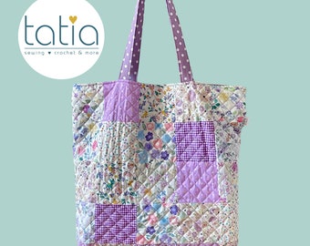 Large Patchwork tote bag PDF sewing pattern - sewing tutorial -PDF - Instant download - Tote bag pattern