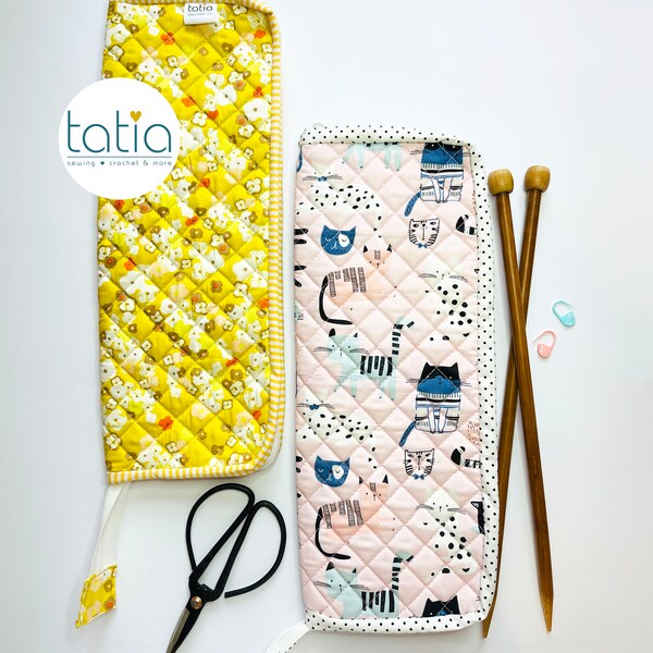 Knitting needle case PDF Sewing Pattern-Quilted knitting needle organizer- Pdf tutorial-Needle bag-Zippered case-DIY Craft Storage