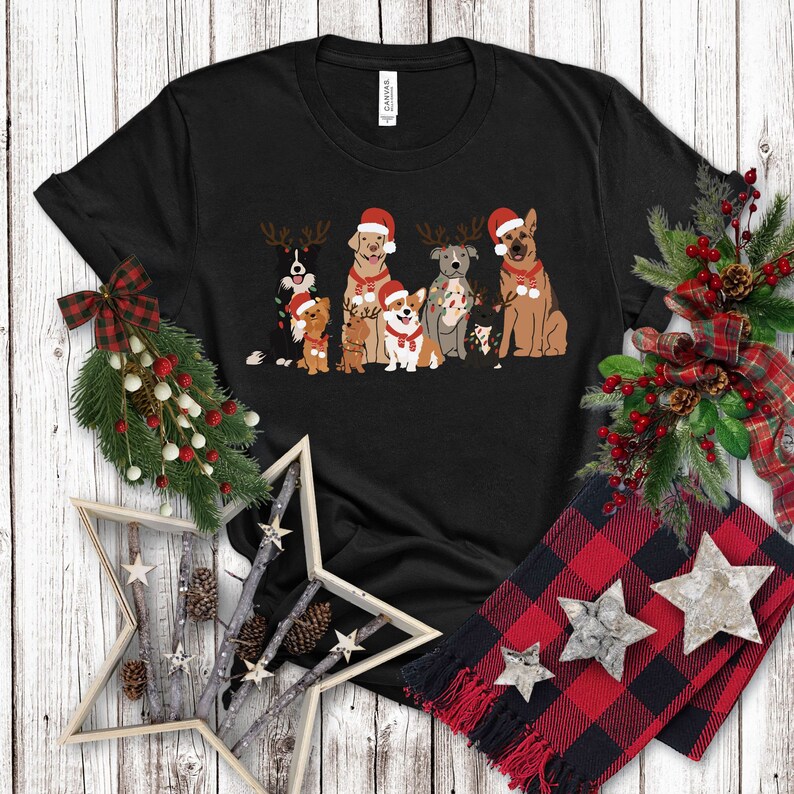 Christmas Dog Shirt, Christmas Shirt, Dog Mom Shirt, Dog Lover Shirt