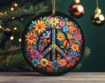 Peace Sign Ornament Gift, Hippie Car Charm, Peace Sign Gift, Hippie Peace Sign, Peace Sign Mirror Charm, Peace Sign, Peace Sign