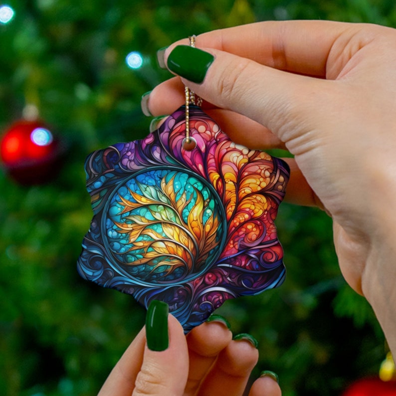 Stained Glass Painting Ornament, Stained Glass Ornament, Car