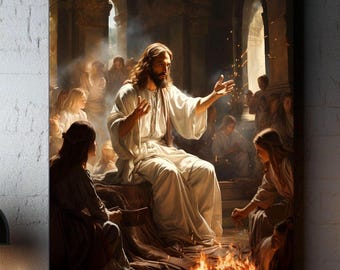 Jesus Christ Christianity Religious Spiritual Canvas Wall Art Print Painting