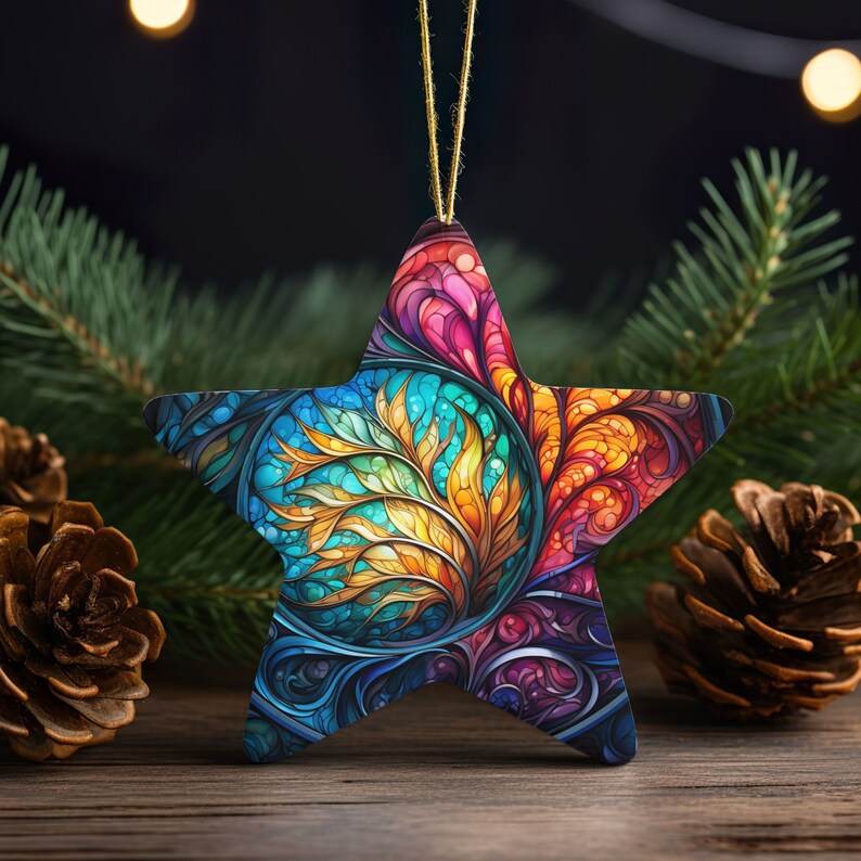 Stained Glass Painting Ornament, Stained Glass Ornament, Car