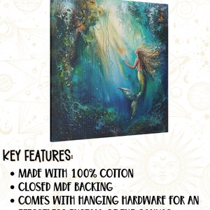 Enchanting Mermaid Canvas Art Oceanic Fantasy Wall Decor Mystical Sea