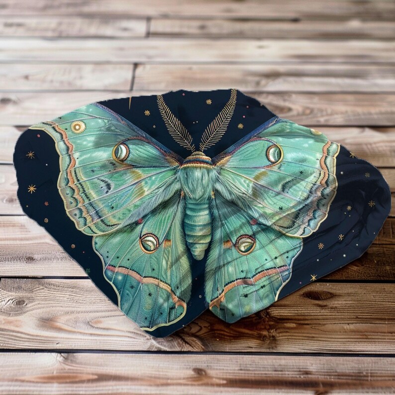 Luna Moth Cottagecore Blanket Throw, Ethereal Mystical Butterfly Velveteen Blanket, Magical Gift, Luna Moth Gift, Butterfly Throw Blanket image 3