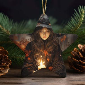 Witchy Witch Ornament, Wiccan Gift, Wiccan Ornament, Witch Ornament, Mystical Halloween Ornament Gift