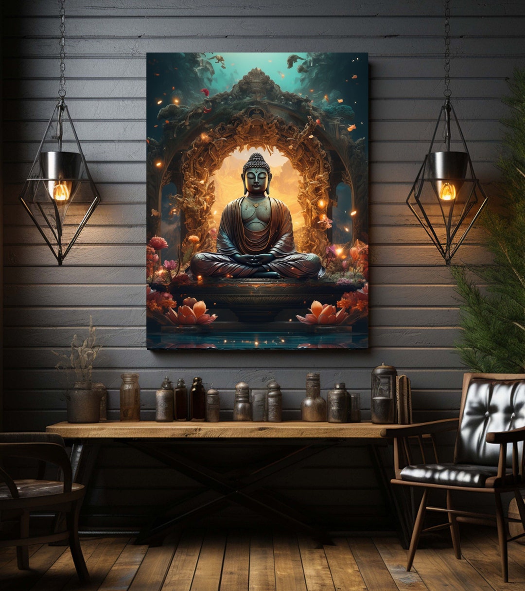 Buddhist Wall Art, Spiritual Canvas, Buddha Canvas Art, Buddha Canvas