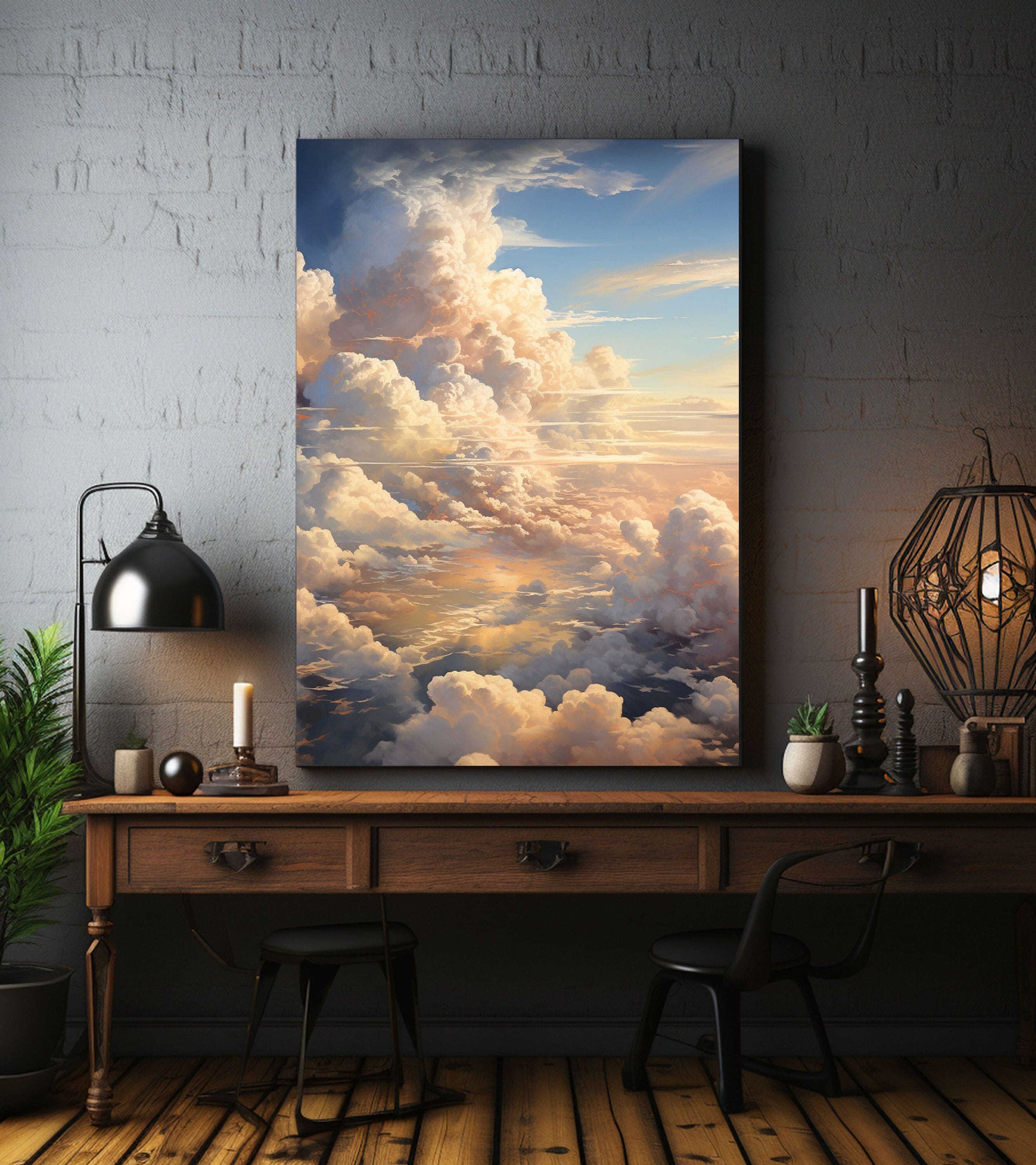 Clouds Canvas Wall Art Pastel Clouds Canvas Scenery Canvas Etsy