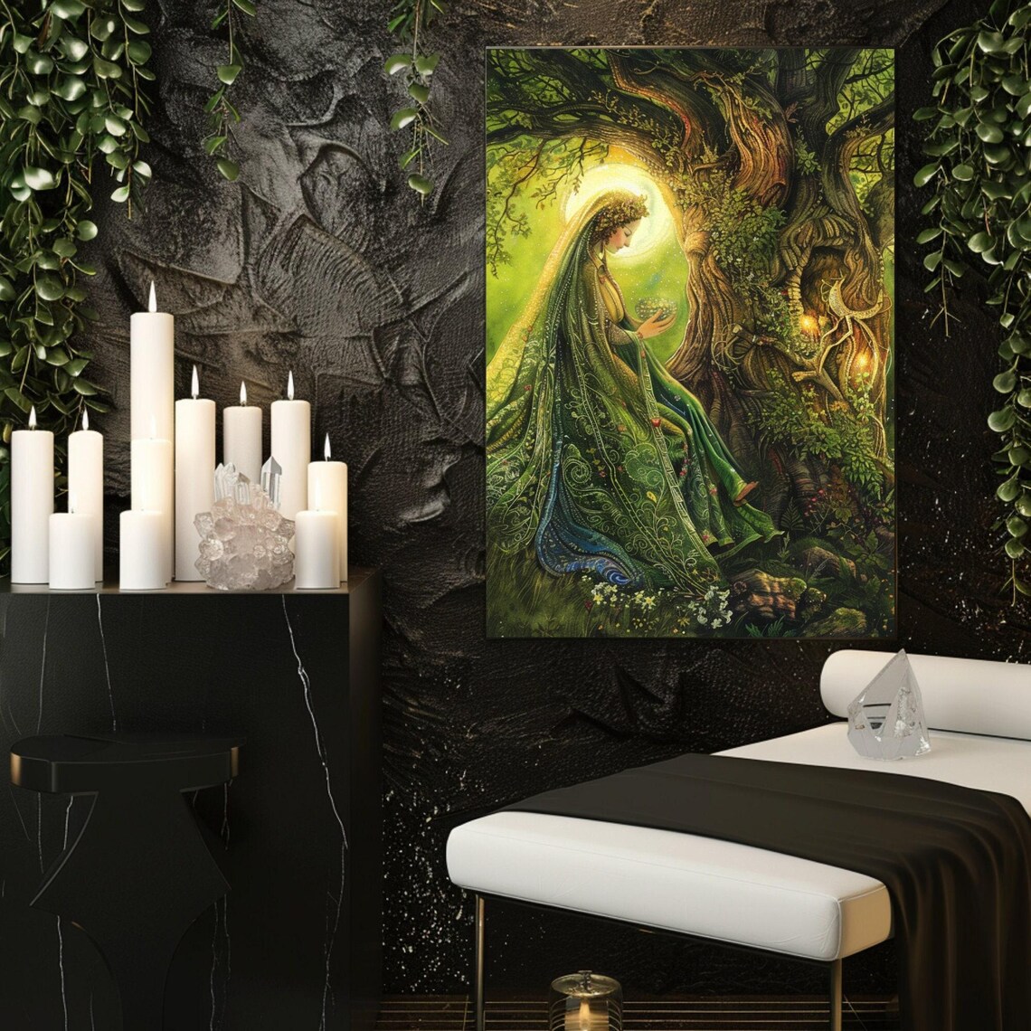 Mystical Mother Earth Canvas Wall Art, Gaia Painting, Nature Inspired ...