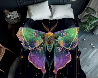 Ethereal Mystical Butterfly Velveteen Blanket Throw, Magical Gift