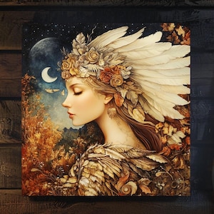 Mythical Goddess Canvas Wall Art, Divine Feminine Canvas Print, Mythological Art Home Decor, Feminine Power Design Dorm Decor