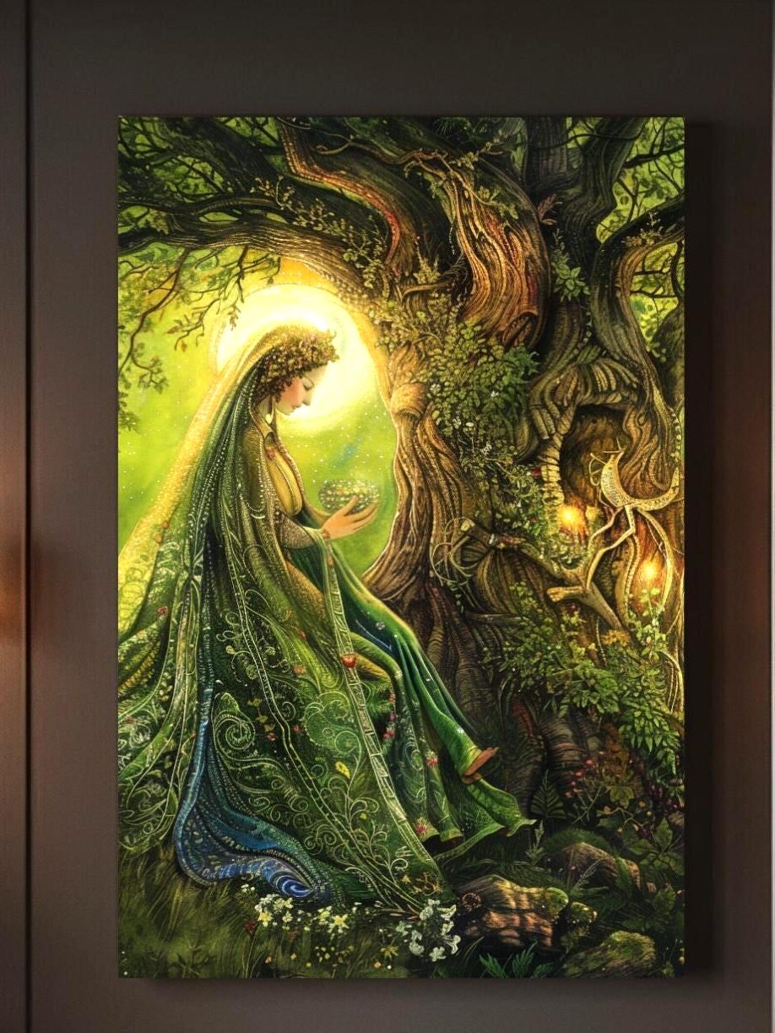 Mystical Mother Earth Canvas Wall Art, Gaia Painting, Nature Inspired ...