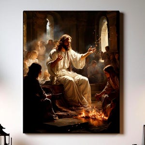 Jesus Christ Christianity Religious Spiritual Canvas Wall Art Print Painting