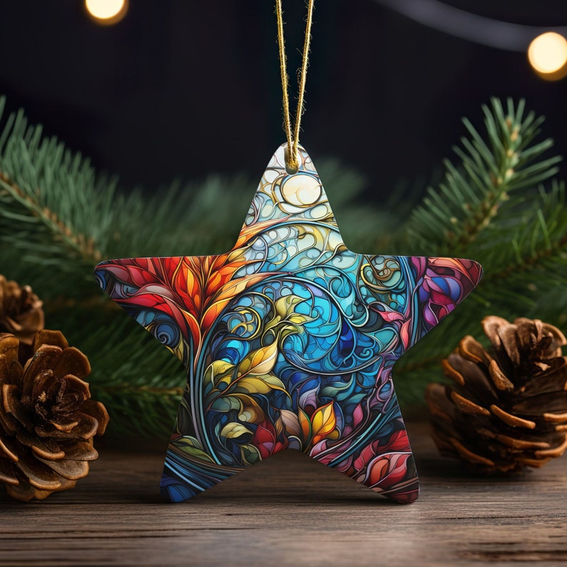 Stained Glass Tree Ornament, New Age Gift, Spiritual Gift, Car Charm