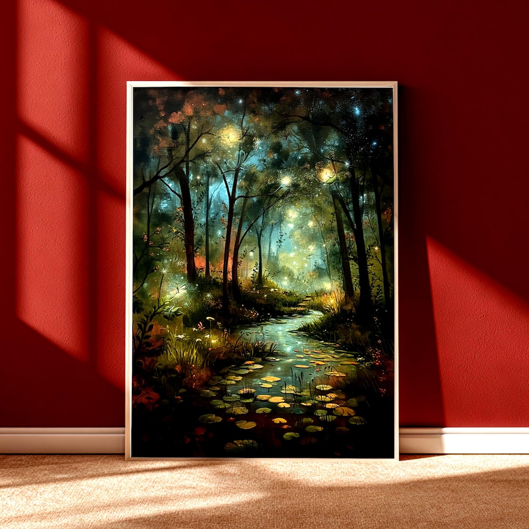 Enchanted Forest Wall Art, Magical Landscape Canvas Print, Mystical ...