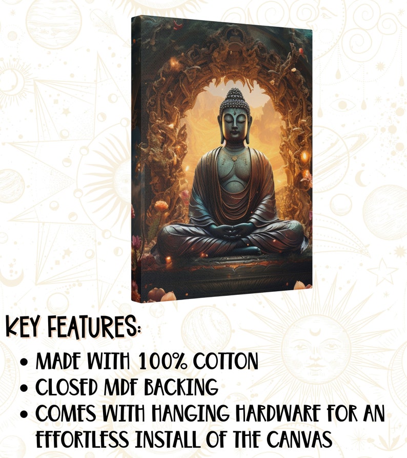 Buddhist Wall Art, Spiritual Canvas, Buddha Canvas Art, Buddha Canvas