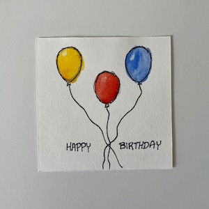 Carte plate vierge ballon d'anniversaire